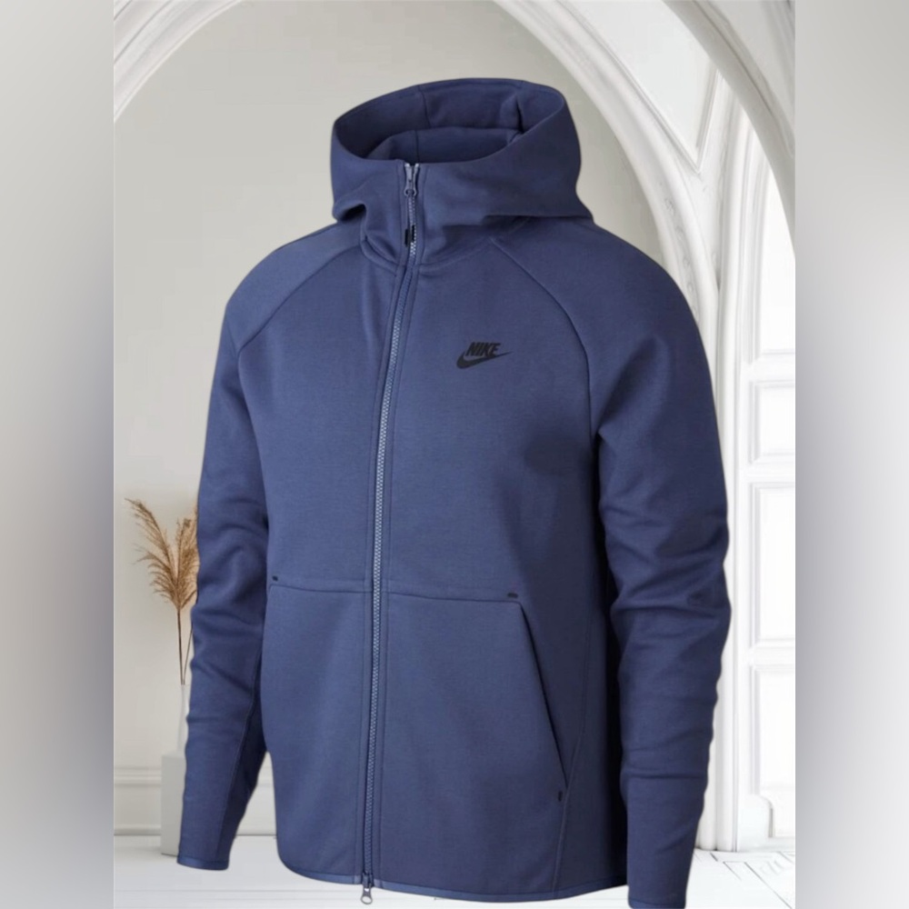 NIKE TECH FLEECE HOODIE SWEATSHIRT MENS FULL-ZIP NAVY